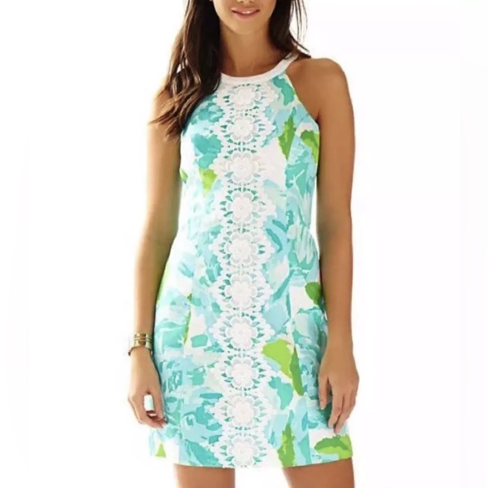 Lilly Pulitzer First Impressions Poolside Blue Pearl Shift Dress